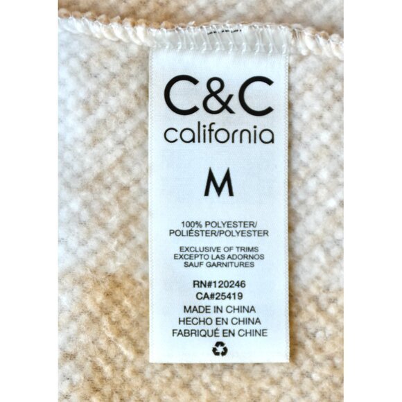 C&C CALIFORNIA NWT WATERFALL LAYERING TAN BUFFALO TOPPER JACKET. SIZE M - Picture 10 of 10